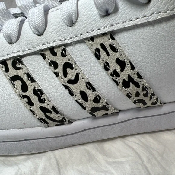 Adidas Womens Grand Court Womens Sneakers White Black Cheetah Size 8 NEW - Picture 13 of 16